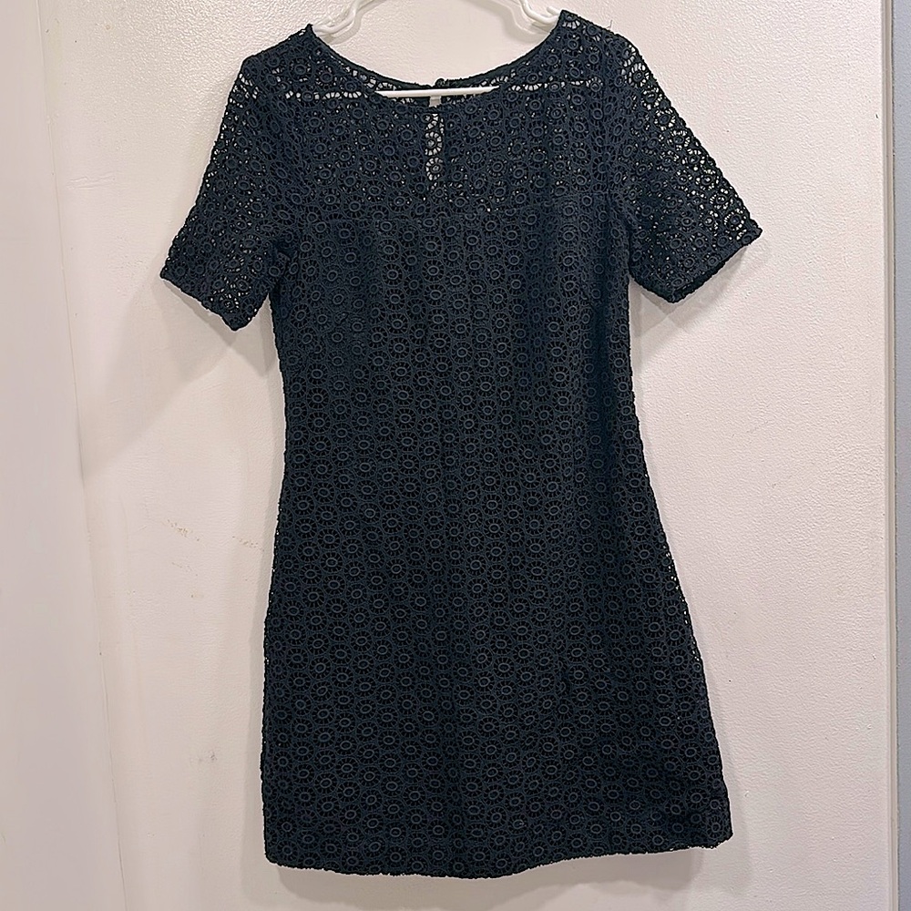 Lilly Pulitzer COLLECTION Palm Beach Lani Black "Vintage Lace" Eyelet Dress Sz 6